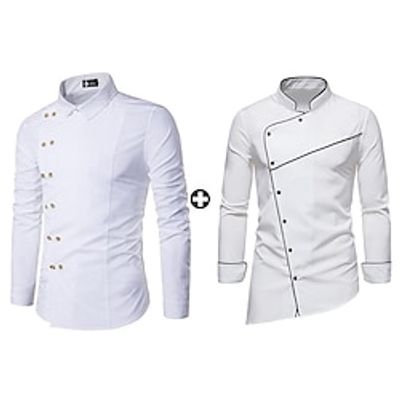 Men's As Picture Tuxedo Shirts Sets Long Sleeve Stand Collar Office Career Going out Plain Basic Polyester Spring Fall Lightinthebox Men's As Picture Tuxedo Shirts Sets Long Sleeve Stand Collar Office Career Going out Plain Basic Polyester Spring Fall Lightinthebox