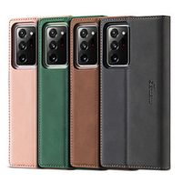 Phone Case For Samsung Galaxy Full Body Case Leather Wallet Card S20 Ultra Note 20 Ultra Note 20 Wallet Card Holder Flip Solid Color Genuine Leather miniinthebox - thumbnail