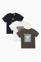 Puzzle & Dice Motif Jersey T-Shirts, Set of 3 - thumbnail