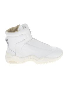 White Leather Hi Top Sneakers