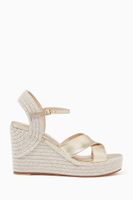 Dellena 100 Wedge Sandals in Metallic Nappa Dellena 100 Wedge Sandals in Metallic Nappa