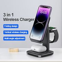 OJD98 Fast Wireless Charger Stand Suitable for iPhone 14 13 12 11 X Apple Watch Airpods Pro 3 in 1 Wireless Charging Dock miniinthebox - thumbnail