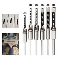 6.4-16mm HSS Square Hole Woodworking Mortise Drill Bit Set Chisel Drill Bits Square Auger Mortising Chisel Drill Set Lightinthebox - thumbnail