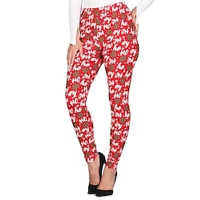 Santa Claus Leggings Jogger Pants Women's Christmas Christmas Christmas Eve Adults' Christmas New Year Eve Polyester Lycra Spandex Pants Lightinthebox
