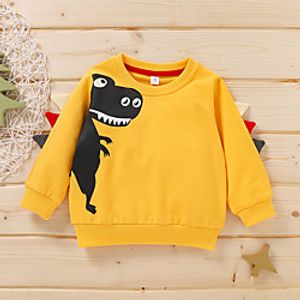 Kids Girls' Hoodie  Sweatshirt Long Sleeve Dinosaur Animal Print Yellow Children Tops All Seasons Active Regular Fit 3-6 Years miniinthebox