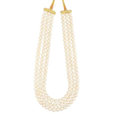 Sri Jagdamba Pearls 3 Line Pearl Necklace - JPAPR-20-137