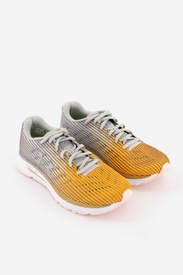 Womens HOVR Velociti 2 Running Shoes  Gray Flux /Mango Orange/Metallic Silver
