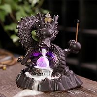 Backflow Incense Burner with 20 Backflow Incense Cones, Incense Backflow Burner, Incense Burner Holder Incense Burner for Gift Ornament Decor Decoration Lightinthebox - thumbnail