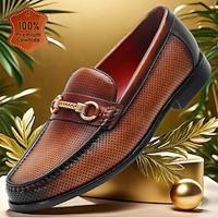 Men's Loafers Slip-Ons Formal Shoes Dress Shoes Leather Italian Full-Grain Cowhide Comfortable Slip Resistant Loafer Brown Lightinthebox