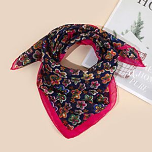Women's Square Scarf Holiday Multi-color Scarf Floral Lightinthebox