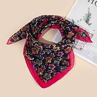 Women's Square Scarf Holiday Multi-color Scarf Floral Lightinthebox - thumbnail
