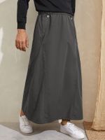 Men Martial Art Style Vintage Elastic Waist Loose Skirt - thumbnail