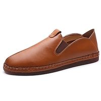 Men's Sneakers Loafers  Slip-Ons Slip-on Sneakers Driving Loafers Casual Daily Walking Shoes PU Breathable Booties  Ankle Boots Black White Brown Summer Lightinthebox - thumbnail