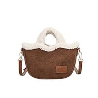 Women's Handbag Suede Daily Zipper Large Capacity Color Block Black Brown Khaki Lightinthebox