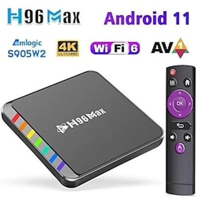 Smart TV Box Android 11 S905W2 4GB 32GB 64GB AV1 Quad Core WIFI6 4K H96 Max W2 Set Top Box Media Player TV Box miniinthebox