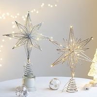 Christmas Tree Top Star Christmas Decoration Atmosphere Tree Glowing Iron Star Pentagram Star Decoration Lightinthebox - thumbnail