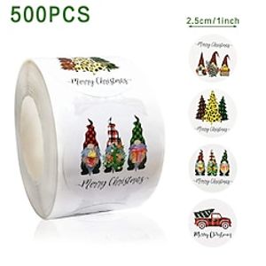 500Pcs Merry Christmas Stickers Cristmas Xmas Party Seal Labels Stickers For DIY Gifts Baking Package Envelope Stationery Decor miniinthebox