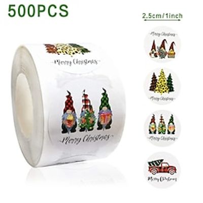 500Pcs Merry Christmas Stickers Cristmas Xmas Party Seal Labels Stickers For DIY Gifts Baking Package Envelope Stationery Decor miniinthebox