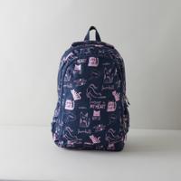 St.Right Cat Print Backpack with Adjustable Strap and Zip Closure - 30x20x45 cms