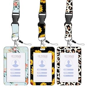 Leather ID Badge Holder, Vertical PU Leather ID Badge Holder with 1 Clear ID Window  1 Credit Card Slot and a Detachable Neck Lanyard miniinthebox