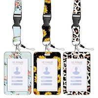 Leather ID Badge Holder, Vertical PU Leather ID Badge Holder with 1 Clear ID Window  1 Credit Card Slot and a Detachable Neck Lanyard miniinthebox - thumbnail