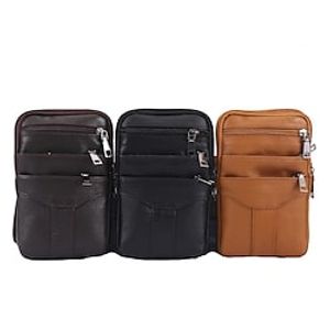 Men's Leather Bag Bum Bag Fanny Pack Coin Purse Mobile Phone Bag Cowhide Solid Color Daily Holiday Going out Lightinthebox