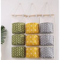 60X20CM Creative cotton linen waterproof storage hanging bag 3 layer hanging pocket cloth art door behind the sundries storage bag storage bag Lightinthebox - thumbnail