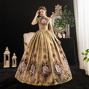 Princess Shakespeare Gothic Rococo Victorian Vintage Inspired Dress Party Costume Masquerade Women's Costume Vintage Cosplay Party Masquerade Wedding Party 3/4-Length Sleeve Ball Gown Dress Christmas miniinthebox