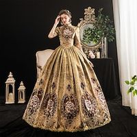 Princess Shakespeare Gothic Rococo Victorian Vintage Inspired Dress Party Costume Masquerade Women's Costume Vintage Cosplay Party Masquerade Wedding Party 3/4-Length Sleeve Ball Gown Dress Christmas miniinthebox - thumbnail