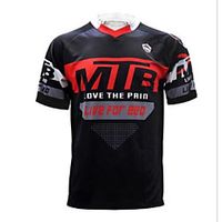 CAWANFLY Men's Short Sleeve Cycling Jersey Summer Black  Red Bike Top Mountain Bike MTB Road Bike Cycling Quick Dry Sports Clothing Apparel  Micro-elastic Lightinthebox - thumbnail