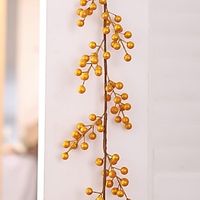 Orange and Burgundy Artificial Berry Stems Berries Wire Branch Sprays for Christmas Tree Decoration, Holiday Decorating, Flower Arrangements and DIY Crafts miniinthebox - thumbnail