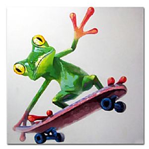 Oil Painting Handmade Hand Painted Wall Art Frog Abstract Wall Art Home Decoration Decor Stretched Frame Ready to Hang Lightinthebox