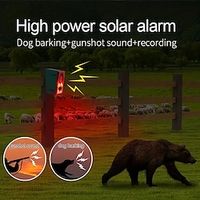 1pc Solar Motion Sensor Alarm Dog Barking Gunshot Sound 130dBSound Siren Security Alert System With Remote Controller For HomeVilla Yard Chicken Coop Farm Barn Lightinthebox