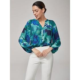 Abstract Floral Chiffon Crop Top