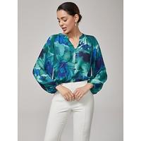 Abstract Floral Chiffon Crop Top