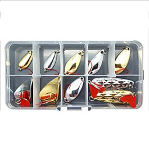 10 pcs Lure kit Fishing Lures Spoons Sinking Bass Trout Pike Lure Fishing Freshwater and Saltwater Lightinthebox