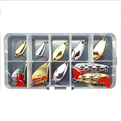 10 pcs Lure kit Fishing Lures Spoons Sinking Bass Trout Pike Lure Fishing Freshwater and Saltwater Lightinthebox