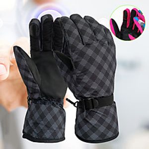 Ski Gloves Snow Gloves for Men Touchscreen Thermal Warm Waterproof PU Leather Full Finger Gloves Snowsports for Cold Weather Winter Skiing Snowboarding Lightinthebox