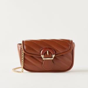 Sasha Quilted Crossbody Bag with Buckle Detail