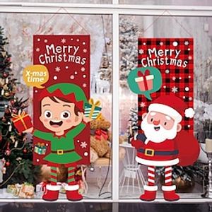 Merry Christmas Porch Window Sign Banner, Hanging Decorative Supplies for Indoor Outdoor Wall Door Home Decor miniinthebox
