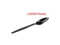Hotpack Plastic Medium Duty Black Spoon 2000 Pieces - DSPMDBHP