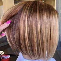 Side Part Short Layered Bob Wigs for White Women Blonde Mixed Brown Cute Straight Pixie Bob Wig Inverted Bob Wig Synthetic Halloween Cosplay Hair Replacement Wig Lightinthebox