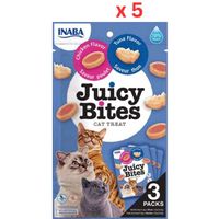 Inaba Juicy Bites Tuna & Chicken Flavor 33.9G /3 Pouches Per Pack (Pack of 5)