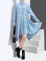 Polka Dot Print Asymmetrical Women Dresses