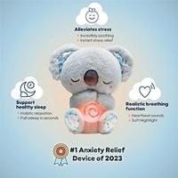 The Relief Koala,Relief Koala Breathing Stuffed Animal Baby Sound Machine Soother Koala Bear Anxiety Relief Koala Breathing with Sensory Details Music Lights Rhythmic Breathing Motion Lightinthebox