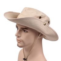 Mens Summer Cotton Wide Brim Bucket Hat Outdoor Climbing Sunscreen Visor Fisherman Hats