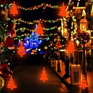 Christmas Night Glow Snowman Footprints Snowflake Christmas Tree Elk Party Fluorescent Sticker Wall Decal Lightinthebox