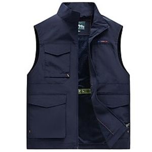 Men's Fishing Vest Hiking Vest Sleeveless Vest  Gilet Top Outdoor Breathable Quick Dry Lightweight Comfortable ArmyGreen khaki Navy Blue Fishing Climbing Beach Lightinthebox