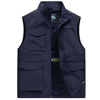 Men's Fishing Vest Hiking Vest Sleeveless Vest  Gilet Top Outdoor Breathable Quick Dry Lightweight Comfortable ArmyGreen khaki Navy Blue Fishing Climbing Beach Lightinthebox - thumbnail