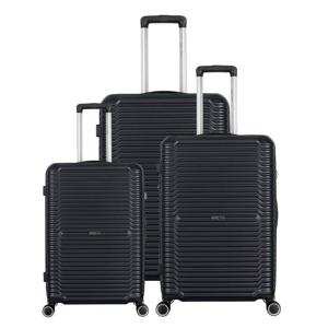 PARA JOHN TOP-Tier 3-Piece Luggage Set: Sleek ABS + PC Shell, Effortless Glide with 8 Spinner Wheels - BLACK